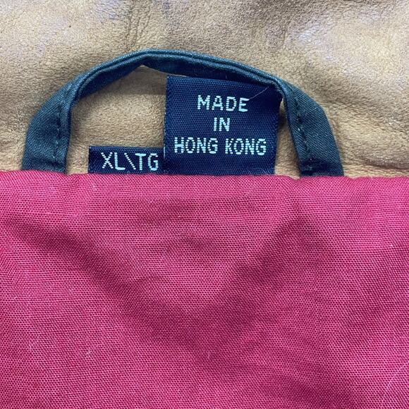 Vtg 80-90s Marc by Andrew Marc Mens XL Bomber Jacket Olive Green Mustard Collar - Picture 8 of 10